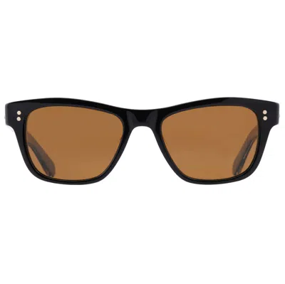 Mr Leight Damone S Polarized Mojave Brown Premium Glass Square Unisex Sunglasses Ml2048 Bk-gm/mojbrn Plr 51 In Beige
