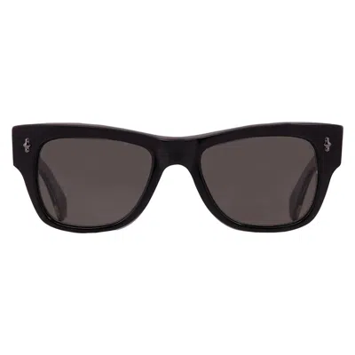 Mr Leight Duke S Polarized Oxford Grey Square Unisex Sunglasses Ml2034 Bk-gm/oxfgyplr 49 In Black