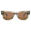 Mr Leight Duke S Sunlit Silver Square Unisex Sunglasses Ml2034 Cstgry-pw/sunsv 49 In Brown