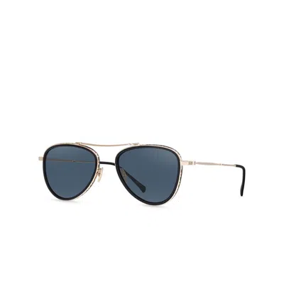Mr Leight Mr. Leight Ichi S Polarized Ocean Glass Pilot Unisex Sunglasses Ml4006 Mbk-12kwg-mbk/ocnglssplr 51