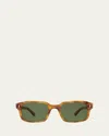 Mr Leight Men's Purveyor Rectangle Sunglasses In Saffron Tortoise