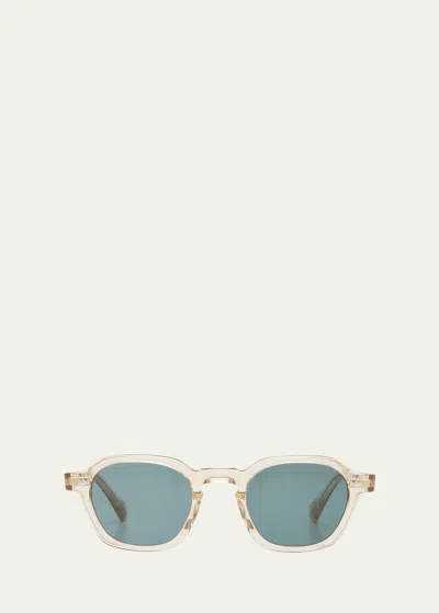 Mr Leight Men's Rell Square Sunglasses In Chandelier-silver