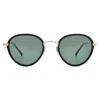 Mr Leight Monterey Sl Green/blue Light Interchangeable Lenses Oval Unisex Sunglasses Ml2019x Bk/g15+ash/blul 4 In Blue