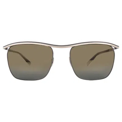 Mr Leight Owsley S Chancery Gold Metallic Irregular Unisex Sunglasses Ml4027 Atg/changmet 53 In Gray