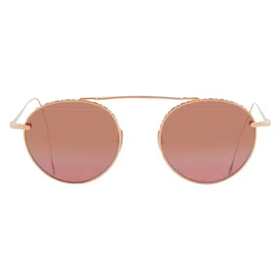 Mr Leight Mr. Leight Rei S Burnt Rose Mirror Round Sunglasses Ml4007 18krg/brm 49 In Gold