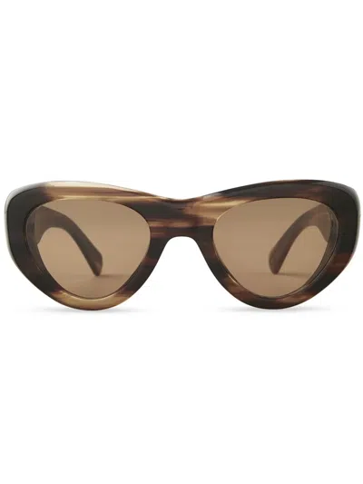 Mr Leight Reveler S Oval-frame Sunglasses In Brown