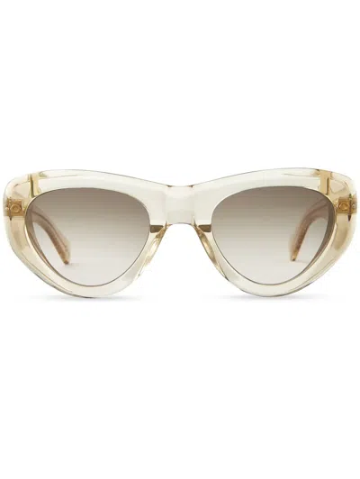 Mr Leight Reveler S Oval-frame Sunglasses In Neutrals