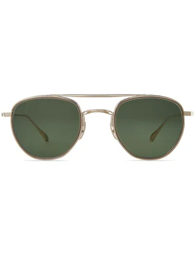 Mr Leight Roku Ii S Pilot-frame Sunglasses In Gold