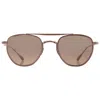Mr Leight Roku Ii S Smokey Pilot Titanium Sunglasses Ml4015 Bbz-pyr/smky 48 In Gold