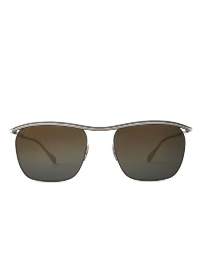 Mr Leight Eckige Sonnenbrille Mit Titan-gestell In Gold