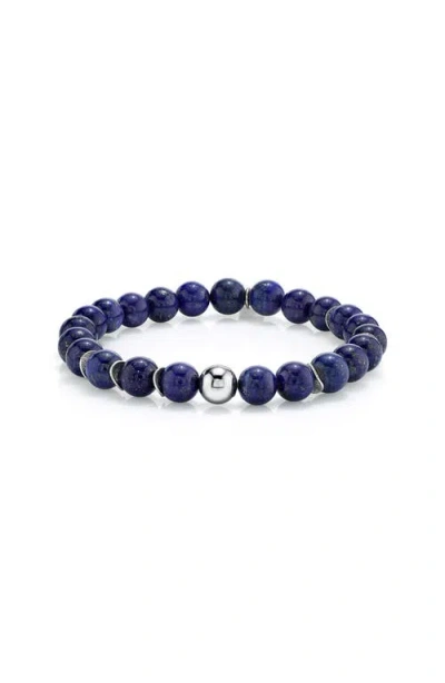 Mr Lowe By Sheryl Lowe Mr Lowe Bead Bracelet With Silver Round Bead And 6 Silver Wavy Disks
