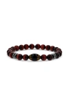 Mr Lowe By Sheryl Lowe Mr Lowe Red Tigers Eye Bead Bracelet With Hematite Accents