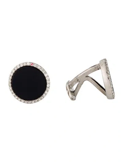 Pre-owned Mr. Lowe Onyx & Diamond Cufflinks In Multi