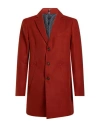 Mr Massimo Rebecchi Man Coat Brick Size 36 Polyester, Viscose, Elastane In Red