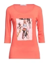 Mr Massimo Rebecchi Woman T-shirt Tomato Red Size L Viscose, Elastane