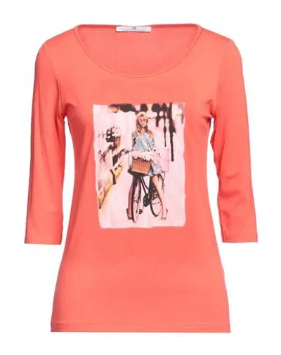 Mr Massimo Rebecchi Woman T-shirt Tomato Red Size L Viscose, Elastane