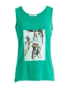 Mr Massimo Rebecchi Woman Tank Top Green Size Xl Viscose, Elastane
