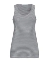 Mr Massimo Rebecchi Woman Tank Top Navy Size L Cotton, Elastane In Navy Blue