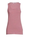 Mr Massimo Rebecchi Woman Tank Top Red Size L Cotton, Elastane