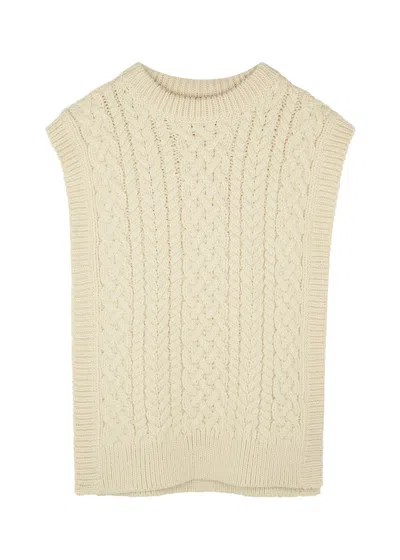 Mr Mittens Cable-knit Wool Vest In Cream