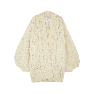 Mr Mittens Chunky Cable-knit Wool Cardigan In Neutral