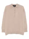 Mr Mittens Gigi Polo-neck Button Sweater In Brown