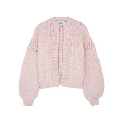 Mr Mittens Kimmie Pink Textured-knit Wool Cardigan