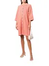 Mr Mittens Lace Shirt Dress In Burnt Coral In Pink