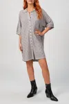 MR MITTENS OVERSIZED LACE SHIRT IN STONE GREY