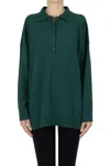 Mr Mittens Oversized Polo Style Pullover In Green