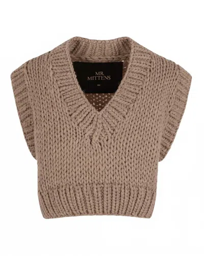 Mr Mittens Women's Mini Vest In Taupe In Brown