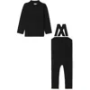 Mr. Mr. Babies'  Cable Knit Overall Set In Black