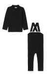 Mr. Mr. Babies'  Cable Knit Overall Set In Black
