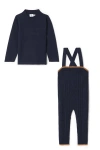 Mr. Mr. Cable Knit Overall Set In Blue