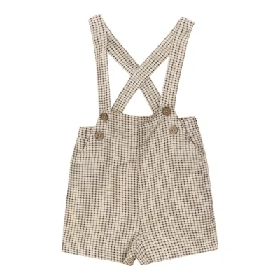 Mr. Mr. Babies'  Checkered Overall With Adjustable Straps In Neutral