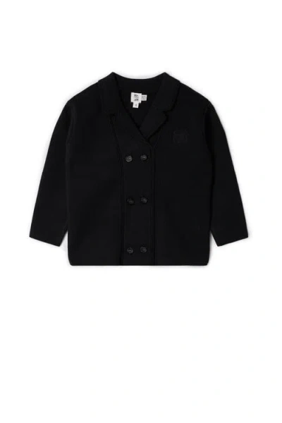 Mr. Mr. Kids'  Double Breasted Knit Blazer In Black