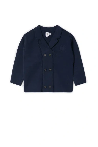 Mr. Mr. Kids'  Double Breasted Knit Blazer In Blue