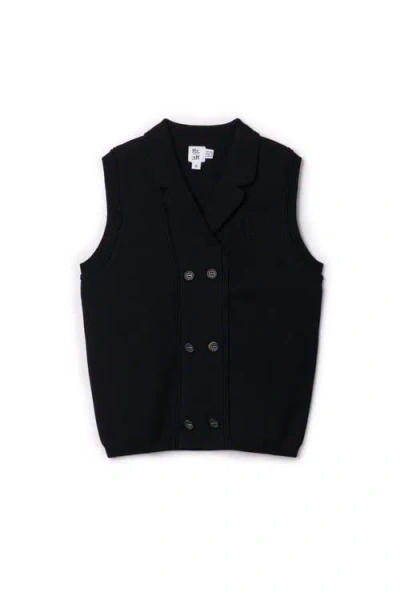 Mr. Mr. Kids'  Double Breasted Knit Vest In Black