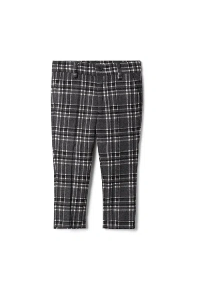 Mr. Mr. Kids'  Front Zipper Woven Plaid Pants In Black