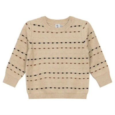 Mr. Mr. Kids'  Long Sleeve Knitted Sweater In Brown