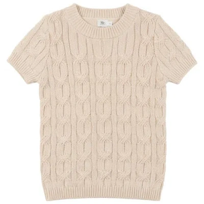 Mr. Mr. Kids'  Soft Cotton Mixed Cable Knit Sweater In Neutral