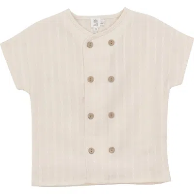 Mr. Mr. Kids'  Textured Double Breasted Button Down Shirt In White