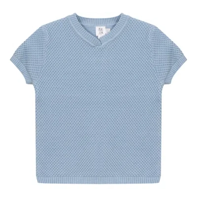 Mr. Mr. Kids'  Textured Short Sleeve Knit Sweater In Blue