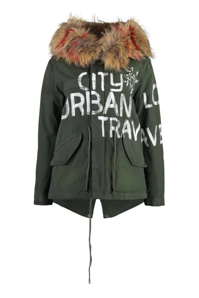 Mr & Mrs Italy Hooded Cotton Parka In Green