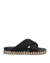 Mr & Mrs Italy Woman Sandals Black Size 6 Leather, Textile Fibers