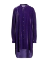 Mr Mrs Shirt Mr. Mrs. Shirt Woman Mini Dress Purple Size S Viscose, Silk