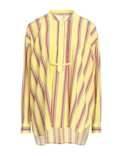 Mr Mrs Shirt Mr. Mrs. Shirt Woman Top Yellow Size M Silk, Elastic Fibres
