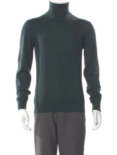 Pre-owned Mr P Merino Wool Turtleneck Pullover In Green