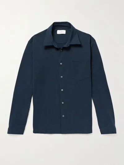 Mr P Organic Cotton-jersey Shirt In Blue