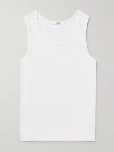 Mr P Ribbed Stretch-cotton Jersey Tank Top In White